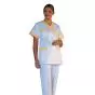 Women's Medical Tunic Timme white with yellow piping Mulliez
