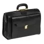 Black leather briefcase Standing Deboissy