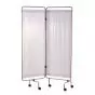 stainless steel Screen with 2 panels and tight white curtains  Holtex