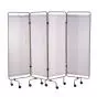 4 stainless steel screen panels with white curtains stretched Holtex