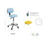 Ecopostural swivel stool with chromium-plated base and backrest Ecopostural S4609