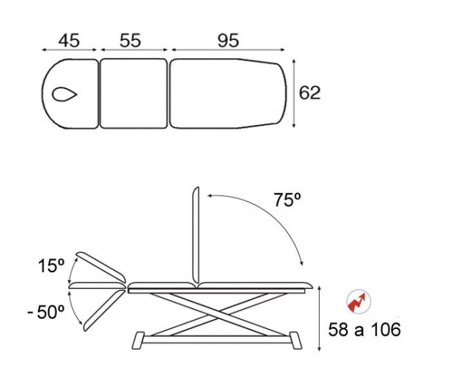 Electric massage table 2 sections Ecopostural C7552 M44 for £1,894.77