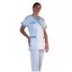 Women's Medical Tunic Timme white with blue piping Mulliez: