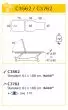 Ecopostural 2 section narrow ended electric table with arm rests C3562M44