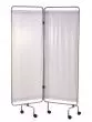 stainless steel Screen with 2 panels and tight white curtains  Holtex