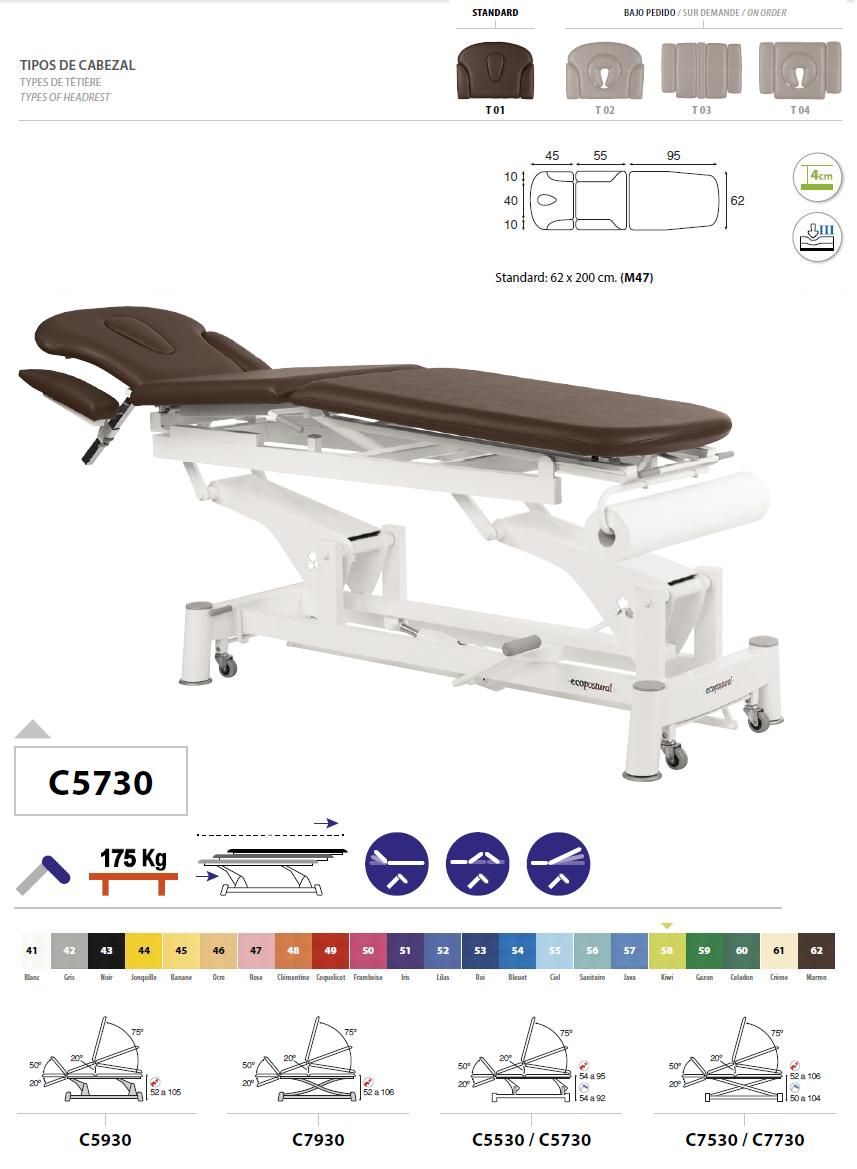 Hydraulic Massage Table multifunction Ecopostural C5730 for £2,066.11