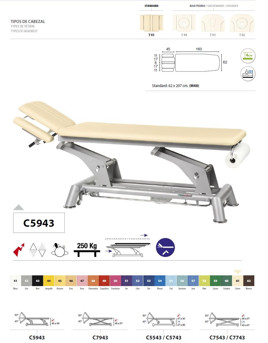 Sale of Electric Massage Table in 2 parts Ecopostural C5943 for £2,166.89