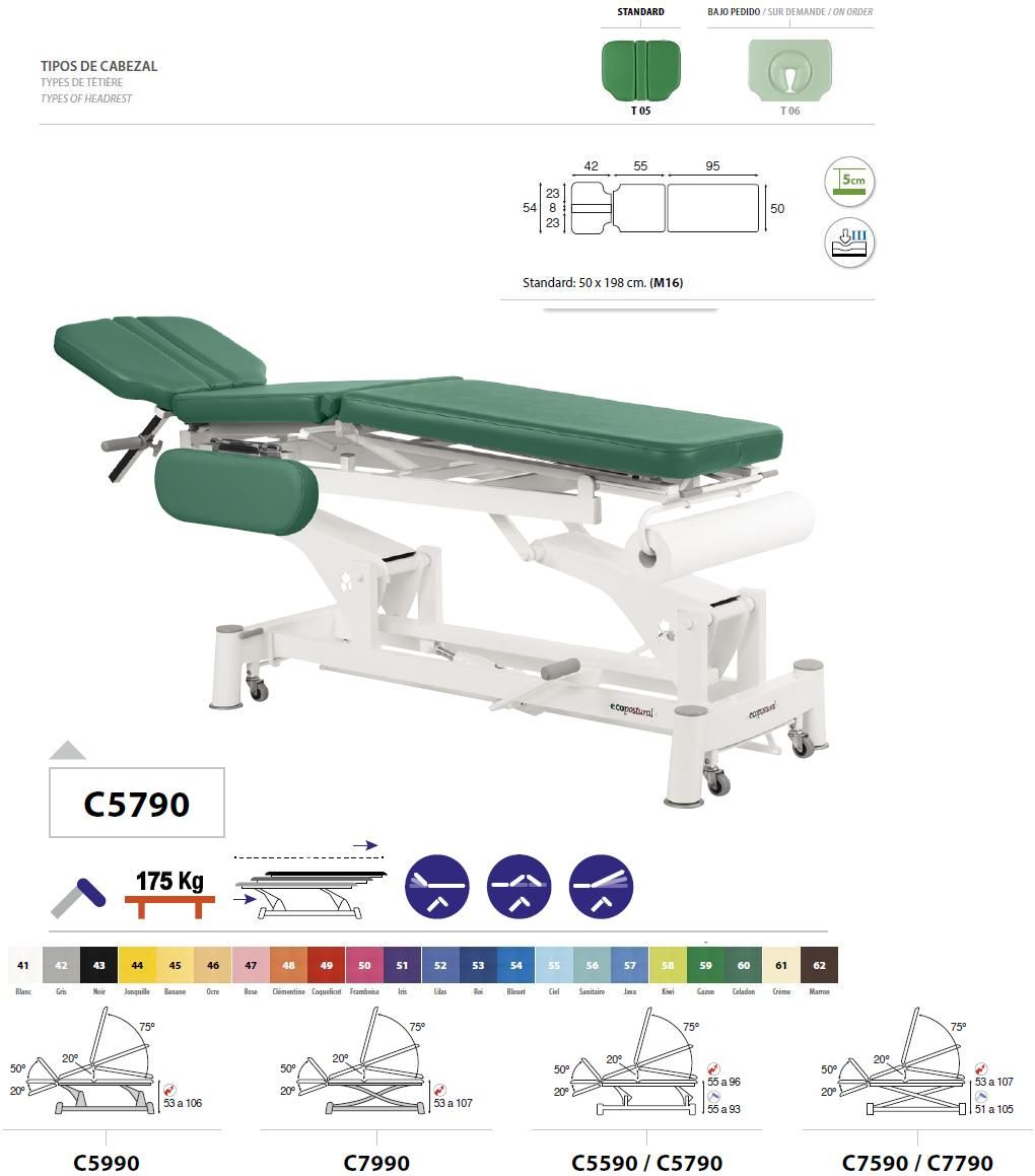 Multifunction Hydraulic Massage Table Ecopostural C5790 for £2,076.19
