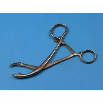 Forceps Verbrugge, gearbox, sharp jaws, angled, 15 cm Hotlex