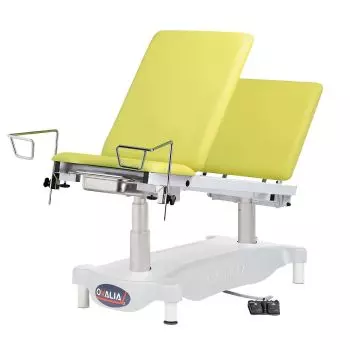 Examination couch with electric height adjustment, 3 sections with pair of leg rests Carina Ovalia 13