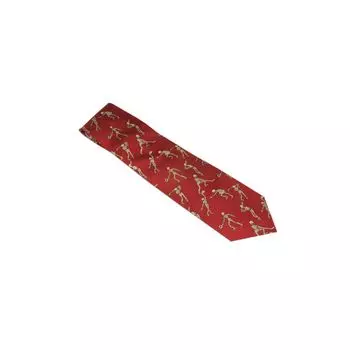 Skeletons Playing Sports Necktie- Red -Silk W41061