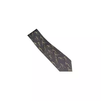 Skeletons Playing Sports Necktie, Grey - Silk W41062