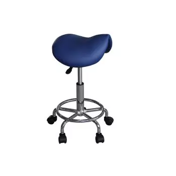 Saddle Stool Pony in Blue Chrome-plated Mediprem