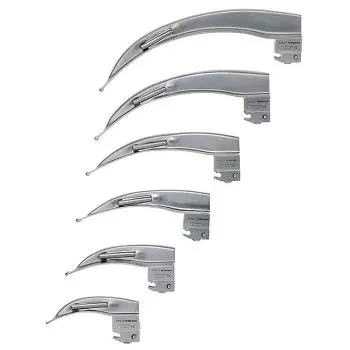 Curved blades Mac-Intosh and Miller with removable F.O for Laryngoscope Riester Ri-Modul