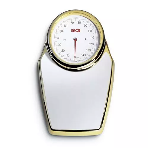 Gold-plated mechanical flat scale Seca 795 aurea