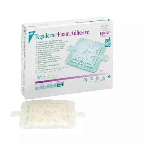 3M Tegaderm Foam Adhesive Dressing square 14.3 x 14.3 cm Box of 10
