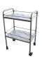 Table, stainless steel, 60 x 40 x 80 cm, 2 removable trays with galleries