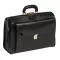 Black leather briefcase Standing Deboissy
