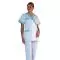 Women's Medical Tunic Timme white with green piping Mulliez