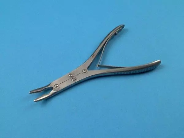 Gouge forceps Beyer, double articulation, 18 cm, 3.5 mm jaw Holtex