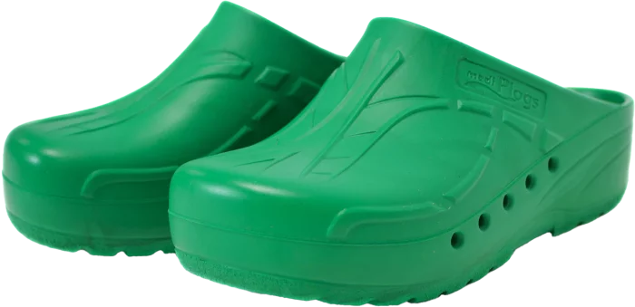 Green unperforated surgical clogs Mediplog 