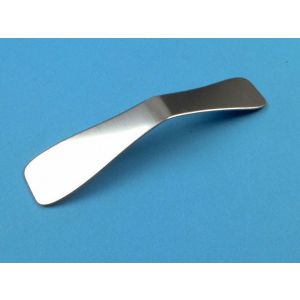 Tongue depressor, stainless steel, angled, 135°, adult, length 16 cm