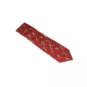 Skeletons Playing Sports Necktie- Red -Silk W41061