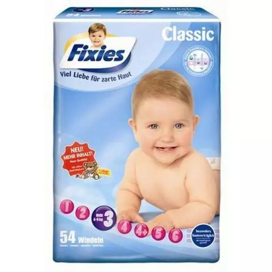 144 baby diapers Fixies Midi (4-9 kg)