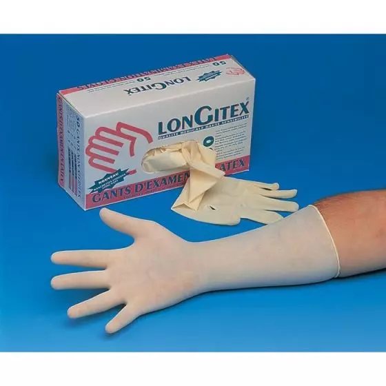 50 latex examination gloves powdered long cuffs LONGITEX 300 LCH