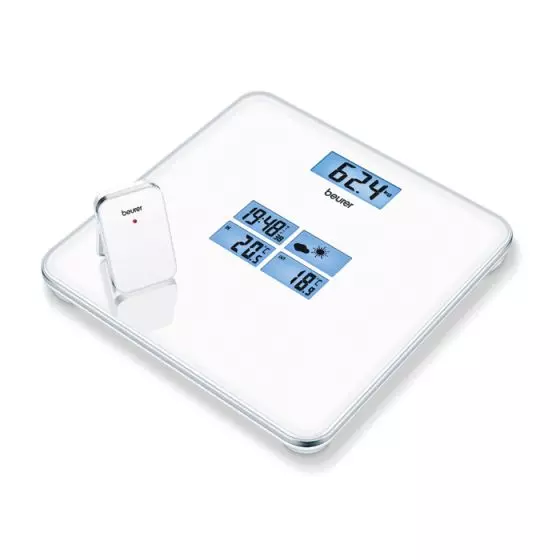 Beurer GS 80 glass scale with weather station