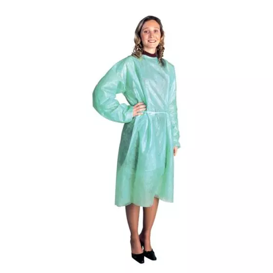 Care or visitor coat, green,  polypropylene  ProfilGown LCH Bag of 10 