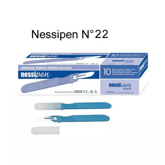 Sterile disposable scalpels LCH Nessipen N22 box of 10