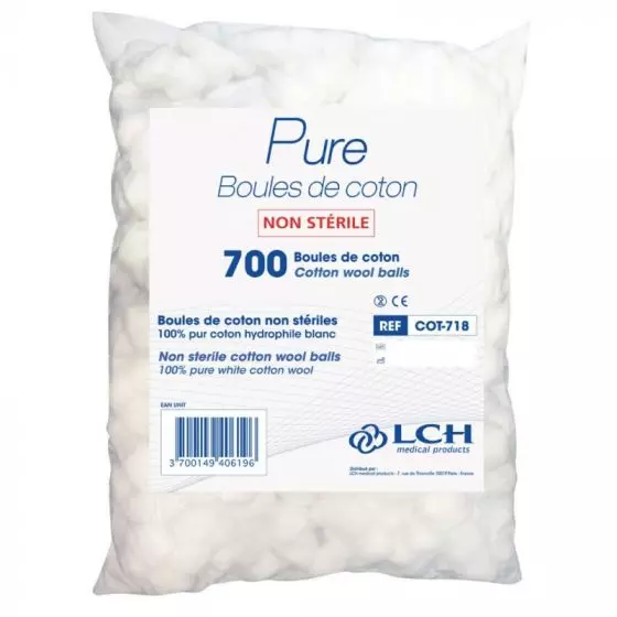 Cotton-wool ball LCH Nessicare bag of 700 balls