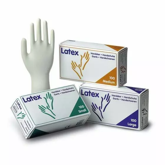 Powdered latex gloves Abena box of 100