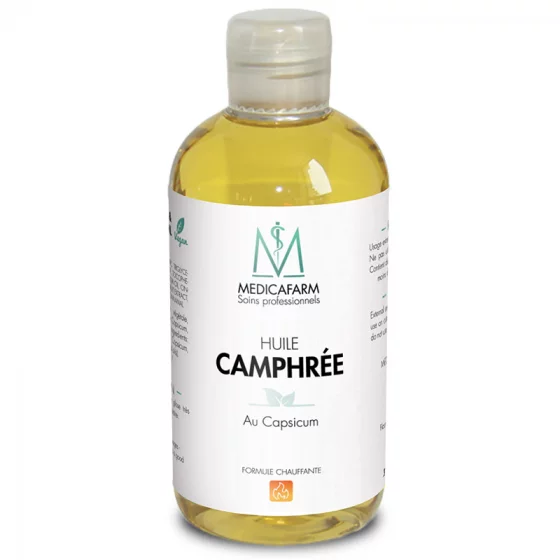 Huile camphrée au Capsicum formule Chauffante Medicafarm Flacon Stop-Goutte 250 ml