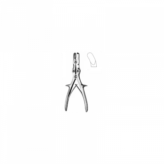 Luer clamp Gouge, 4 joints, jaw 8 mm, curved, 22 cm Holtex