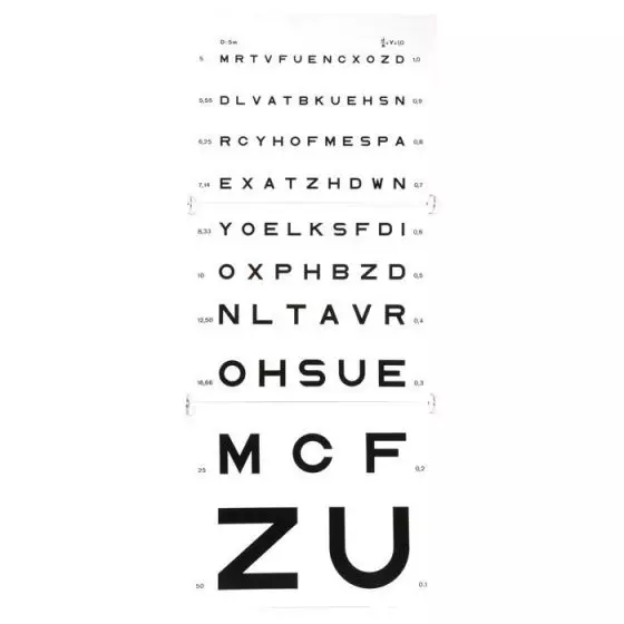 Test visual acuity Monoyer 5m