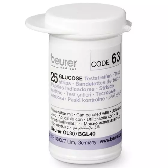50 test strips for use with the GL30 and BGL40 Beurer