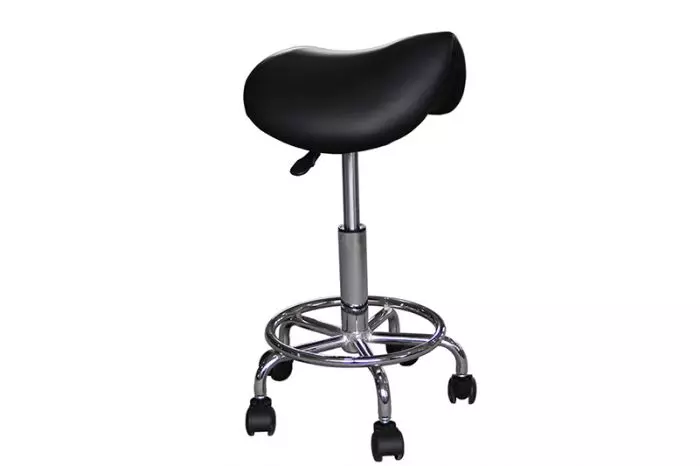 Saddle Stool Pony in Black Chrome-plated Mediprem